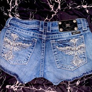Miss me jean shorts with gems on back
